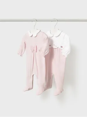 Mayoral Baby Girl Double Babygrow Pack - Rose