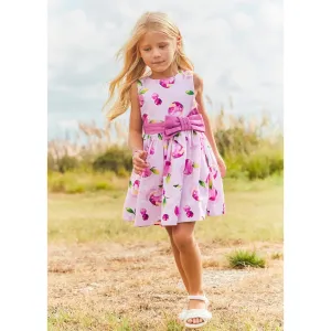 Mayoral Girls Printed Dress 3917 Mauve Fruit