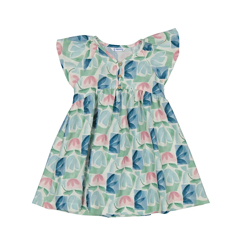 Mayoral Girls Printed Dress - Mint