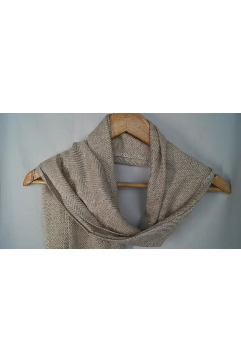Mens Beige Gray Wool Muffler