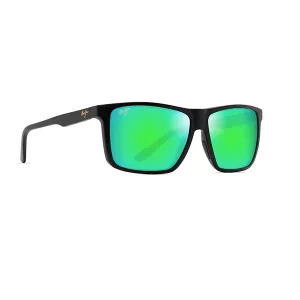 Men's Maui Jim Mamalu Bay Polarized Sunglasses Matte Black/MAUIGreen
