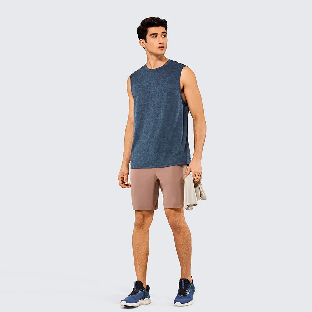 Men's Moisture-wicking Sleeveless Shirts Muscle Tank Lightweight Pima Cotton Workout Tank Tops