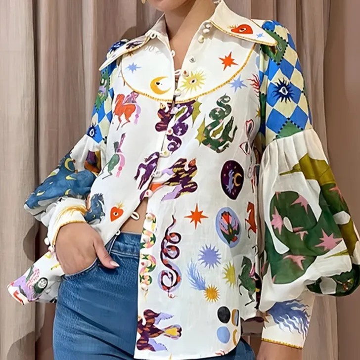 Milagros® | Printed Colorful Blouse