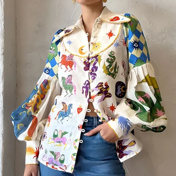 Milagros® | Printed Colorful Blouse