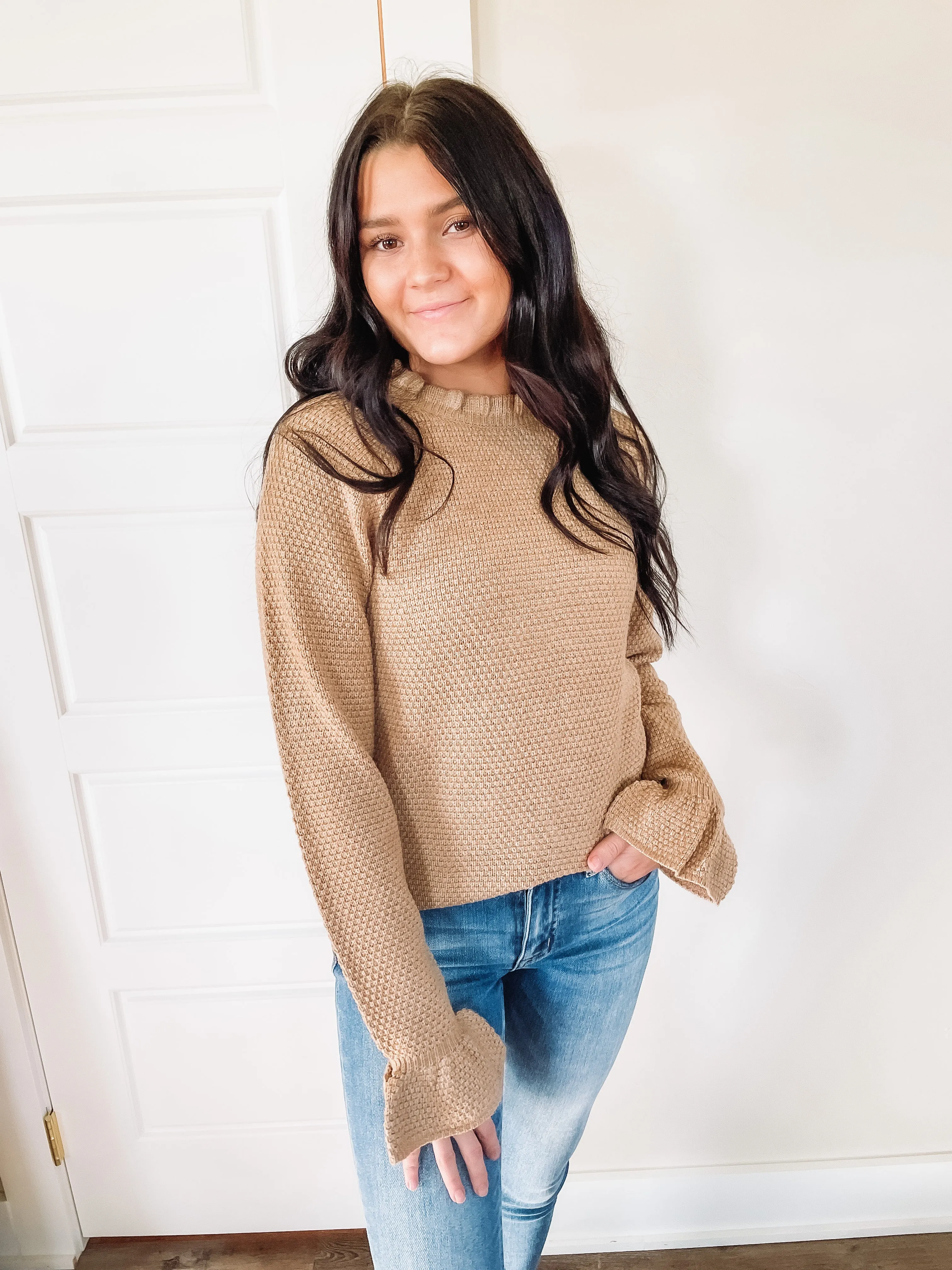 Mocha Ruffle Sweater