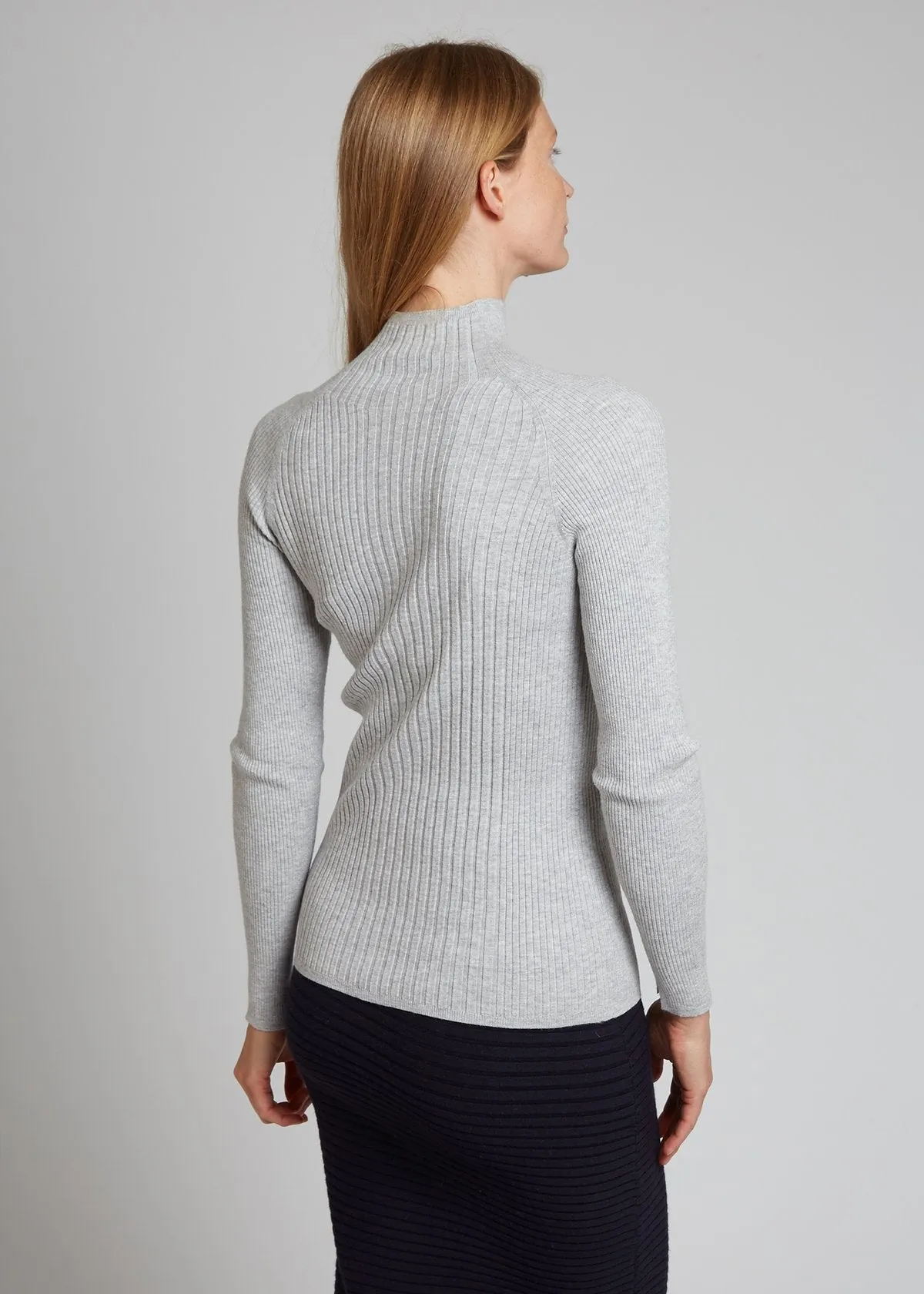 Mock Neck Rib Top, Sable