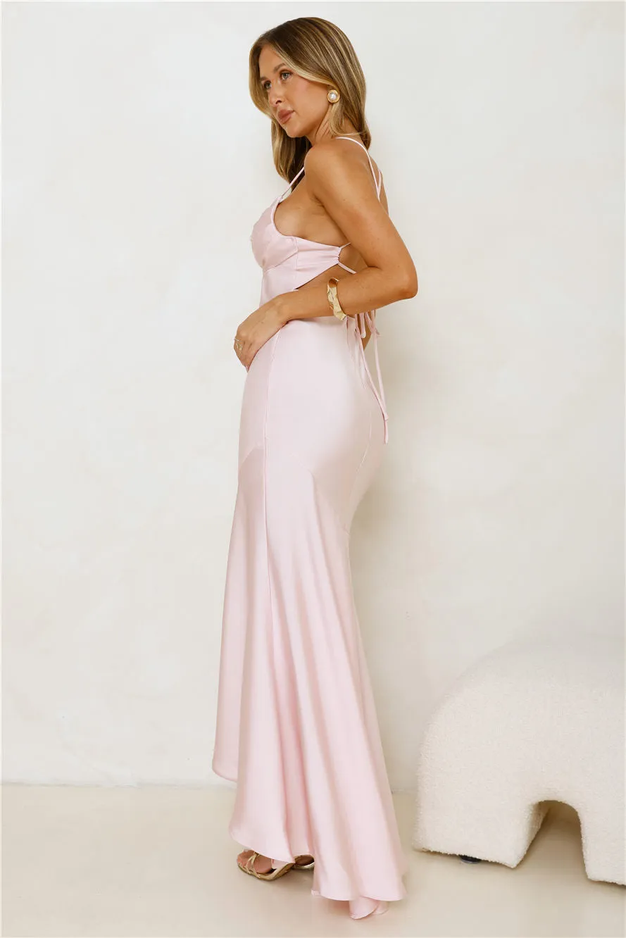 Modern Luxe Satin Maxi Dress Pink