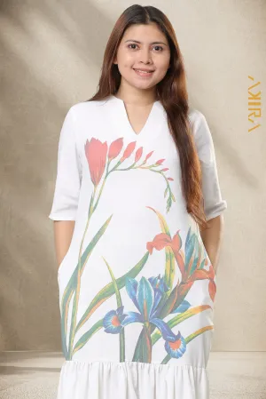 Morning Fair Linen Dress | Kaftan, Bohemian Dress, Floral Dress, Boho Maxi Dress