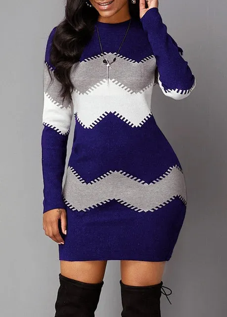 Multi Colored Striped Long Winter Sweaters