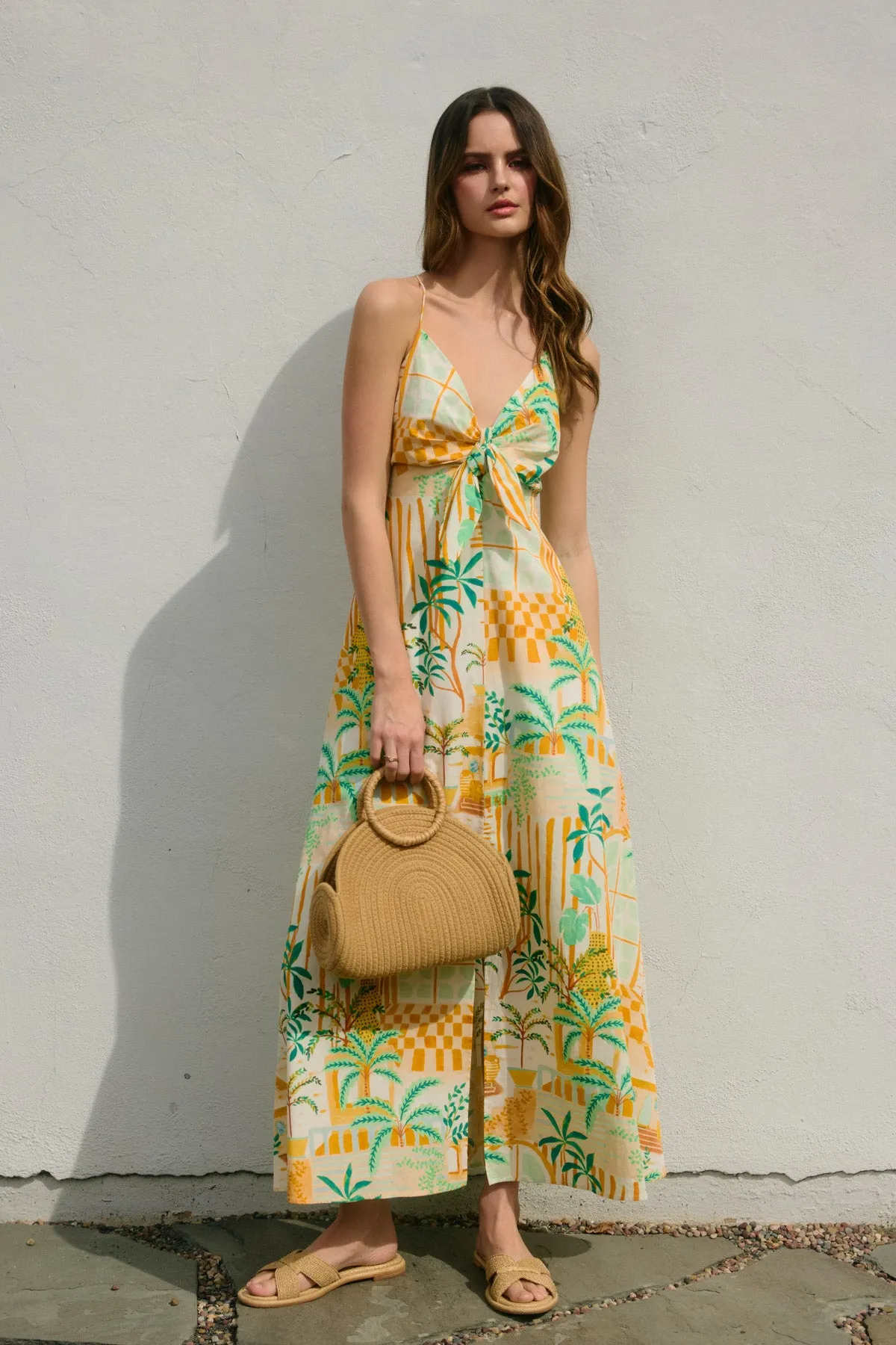 Nadinne Knot Front Maxi Dress