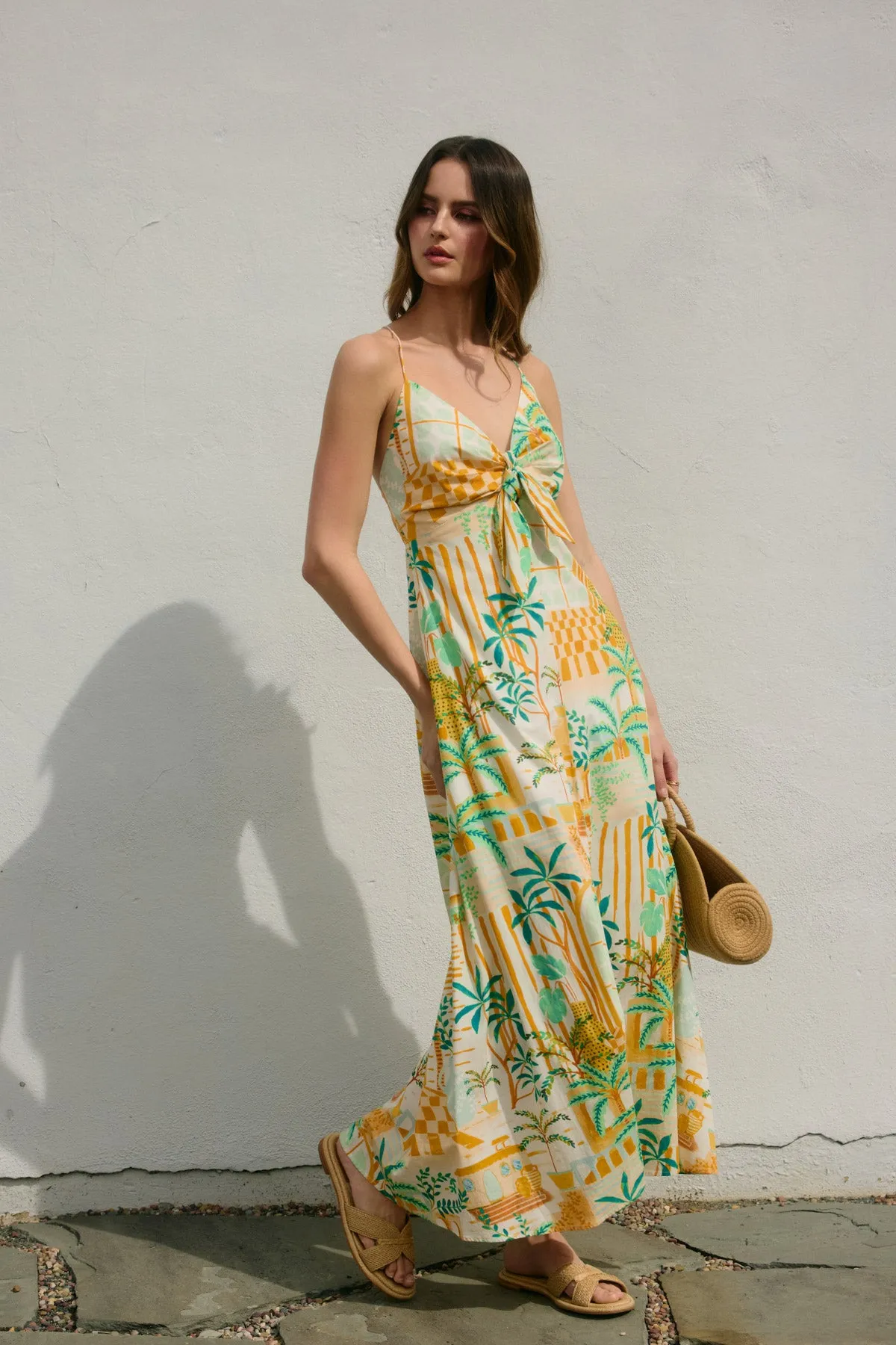 Nadinne Knot Front Maxi Dress
