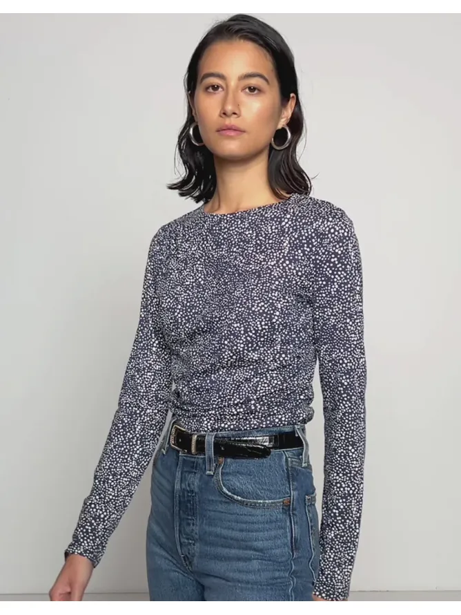 Nation Mandy Shirred Top in Confetti Print
