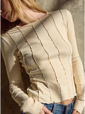 Nation Nico Seamed Long Sleeve Tee in Parchment
