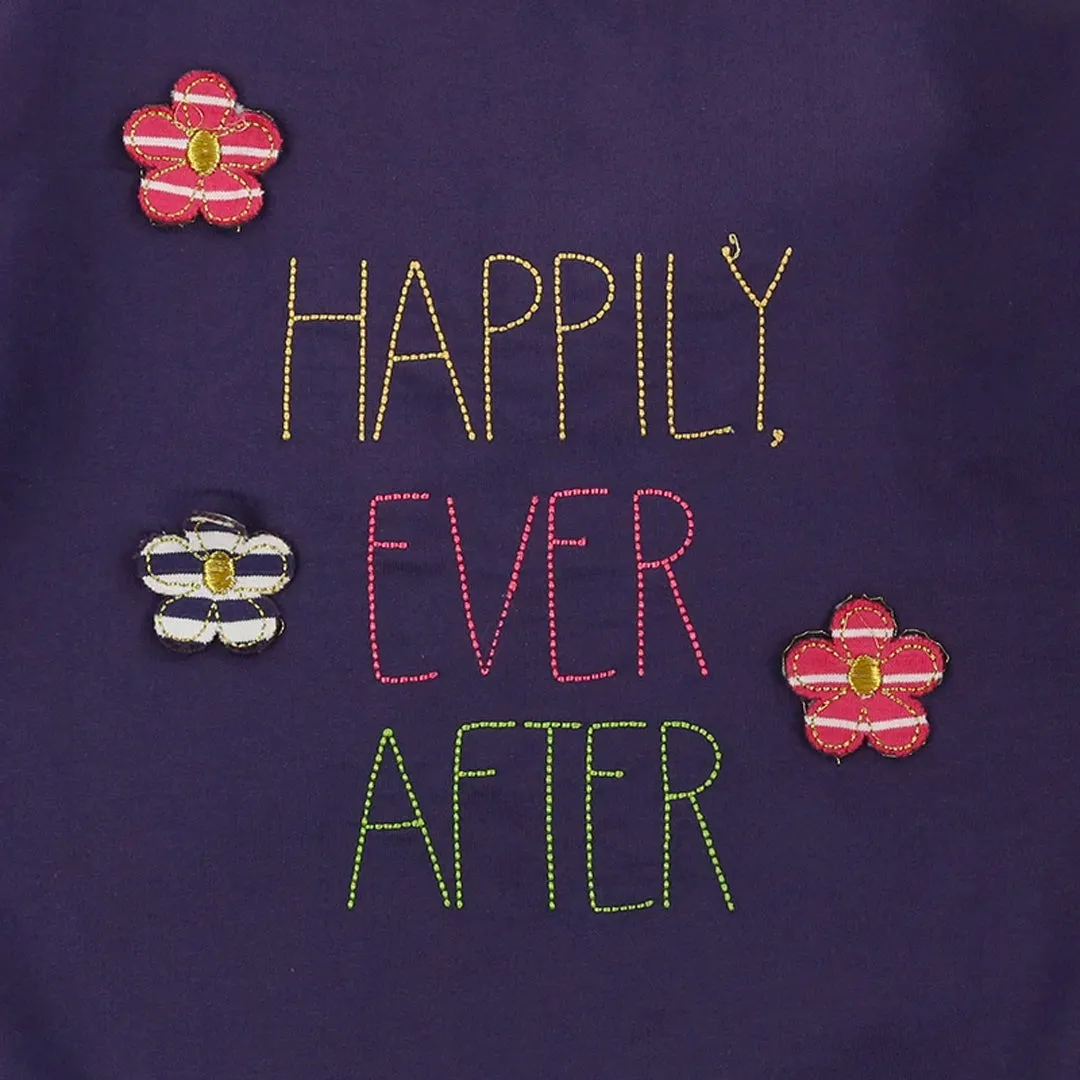 Navy Happily Ever After Slogan Print Sweatshirt