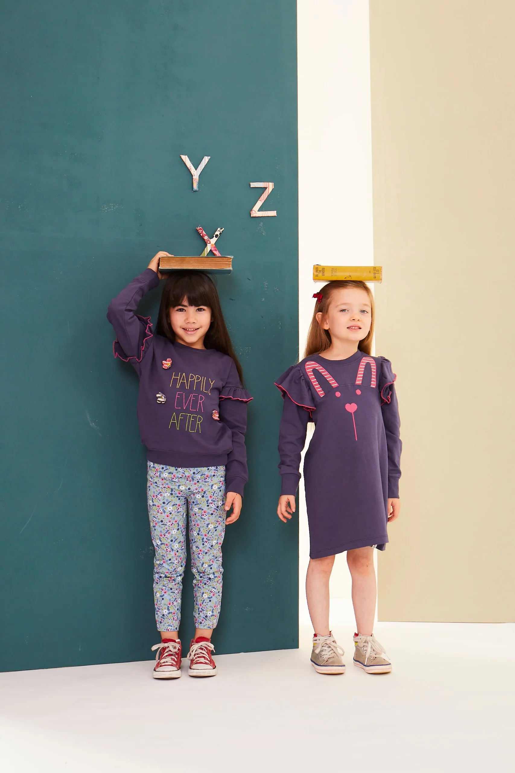 Navy Happily Ever After Slogan Print Sweatshirt