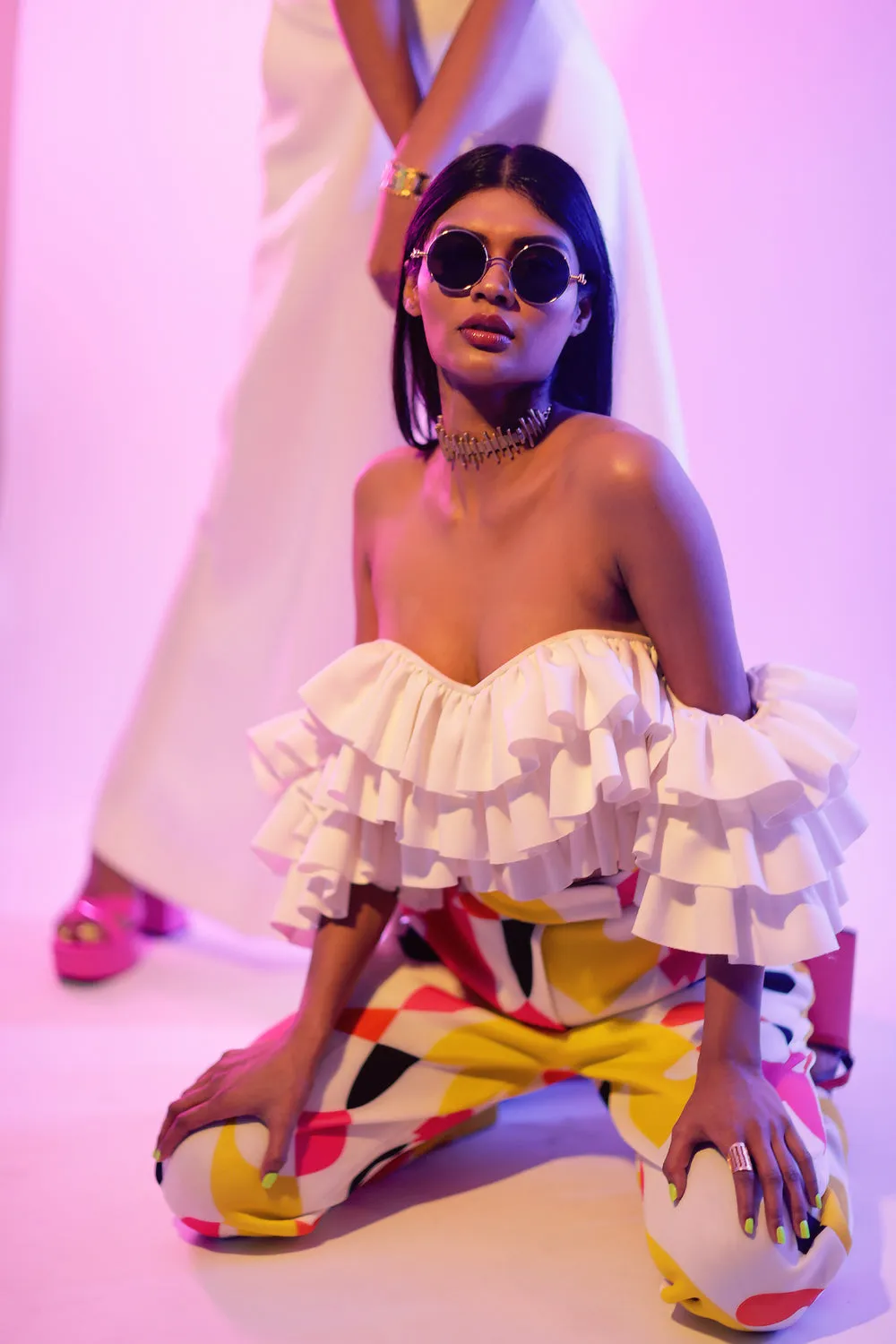 Neon Collection Heavy Ruffle Top & Pant