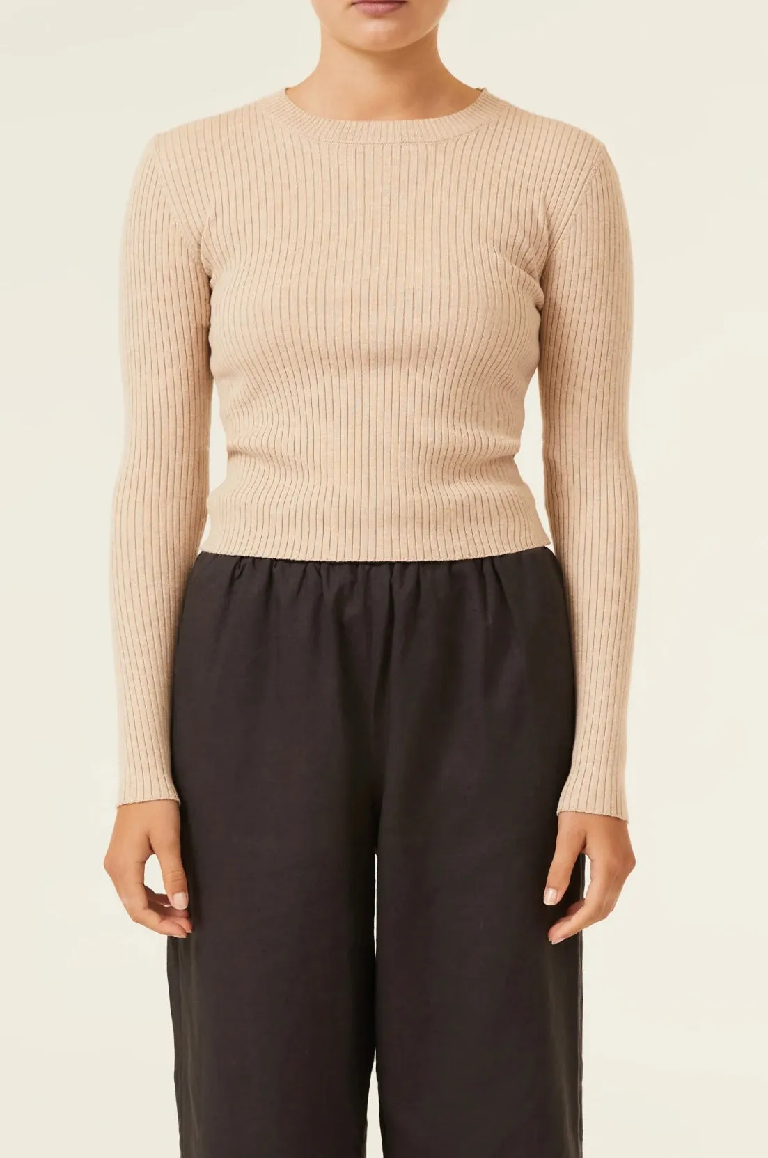 Nude Lucy II CLASSIC L/S Knit - oat