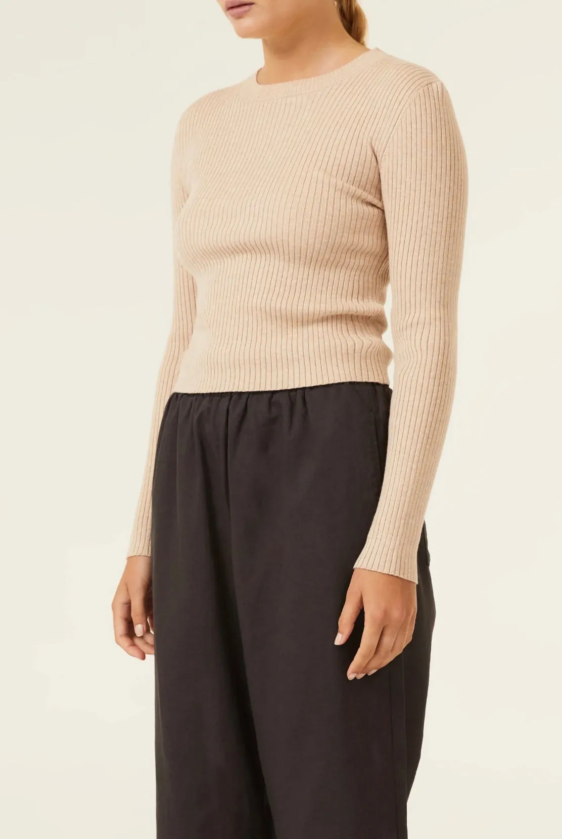 Nude Lucy II CLASSIC L/S Knit - oat