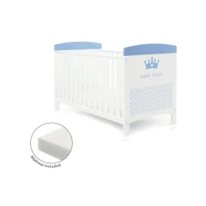 OBABY Grace Inspire Cot Bed & Fibre Mattress Little Prince