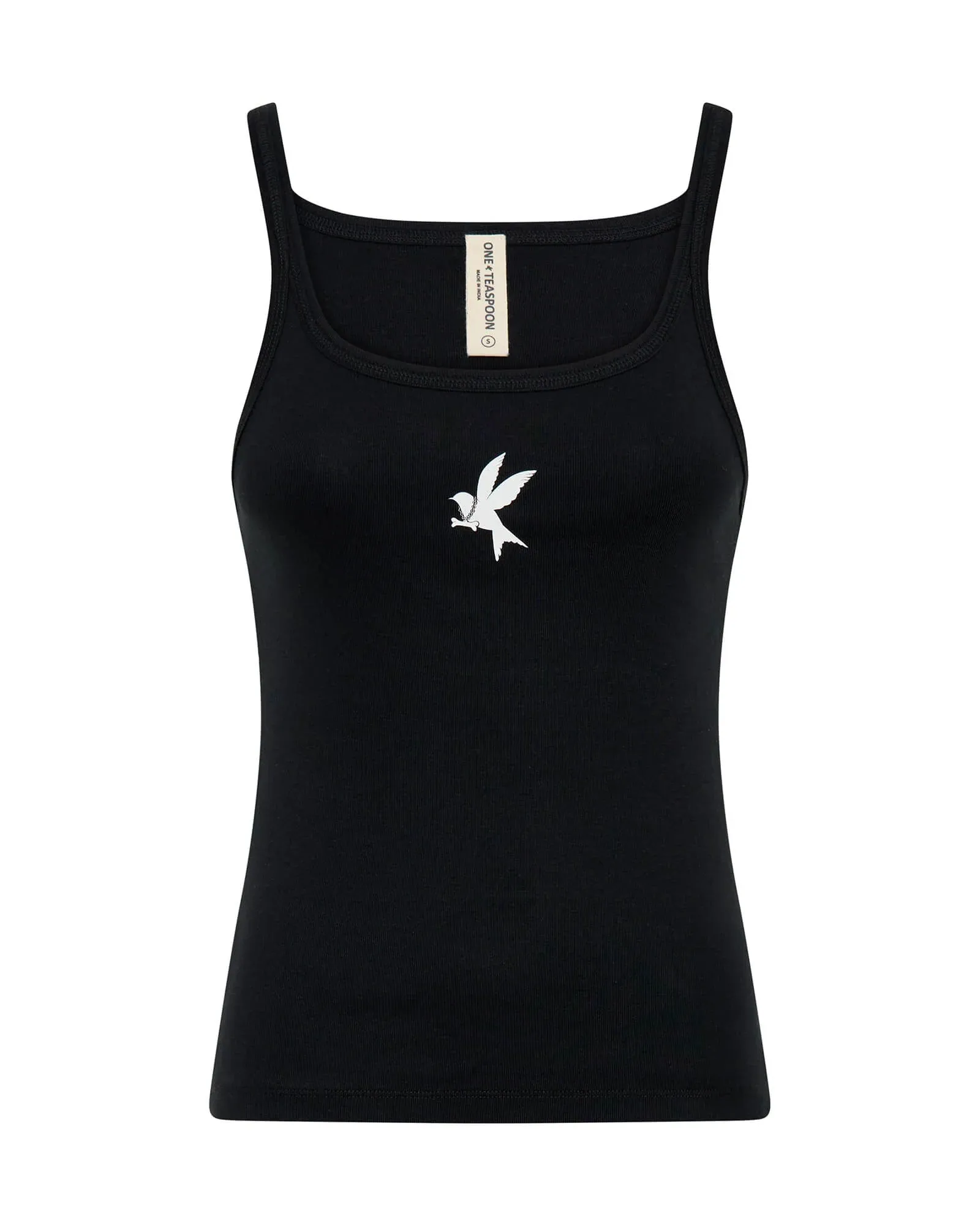 One Teaspoon - Fine Ribbed Singlet - Black
