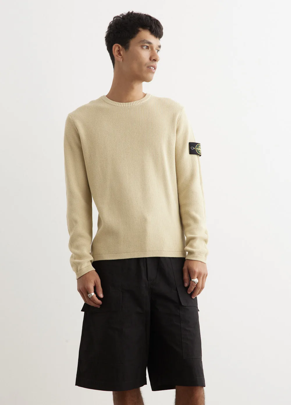 Organic Cotton Rib Zip Badge Knit