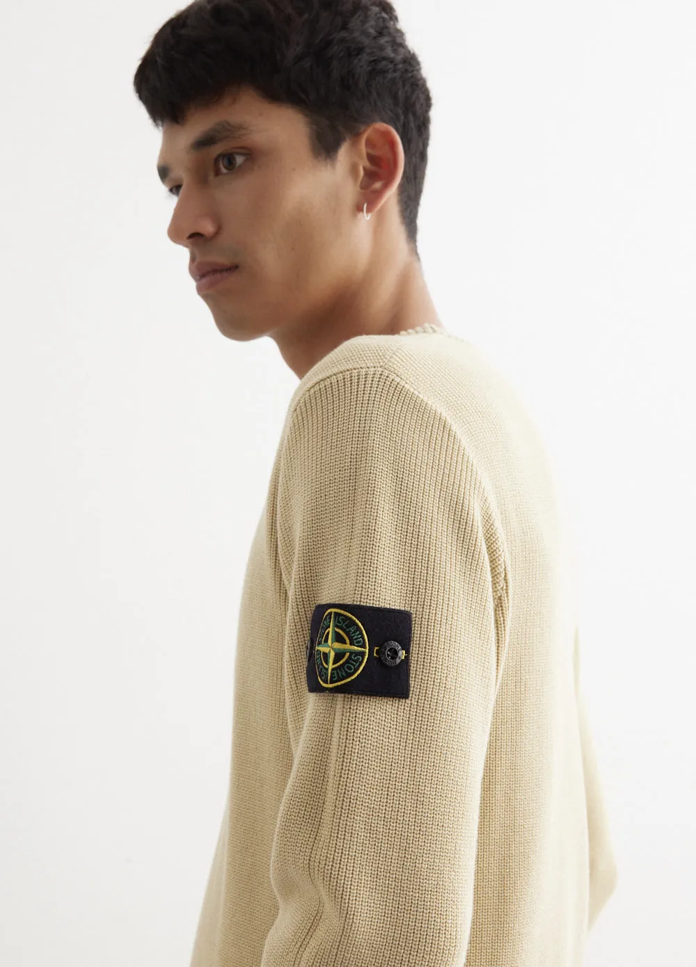 Organic Cotton Rib Zip Badge Knit