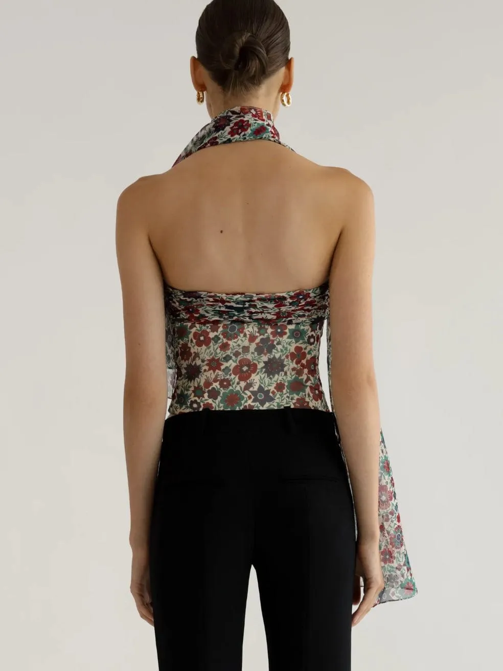 Orseund Iris Chiffon Bustier in Vintage Floral