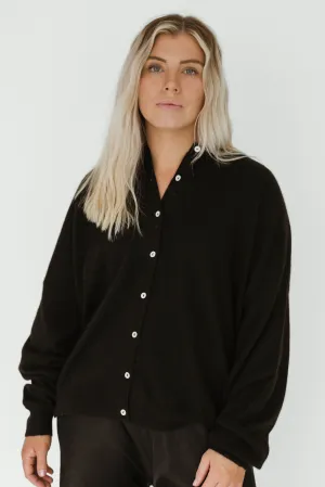 Oversized Cashmere Cardigan - Black