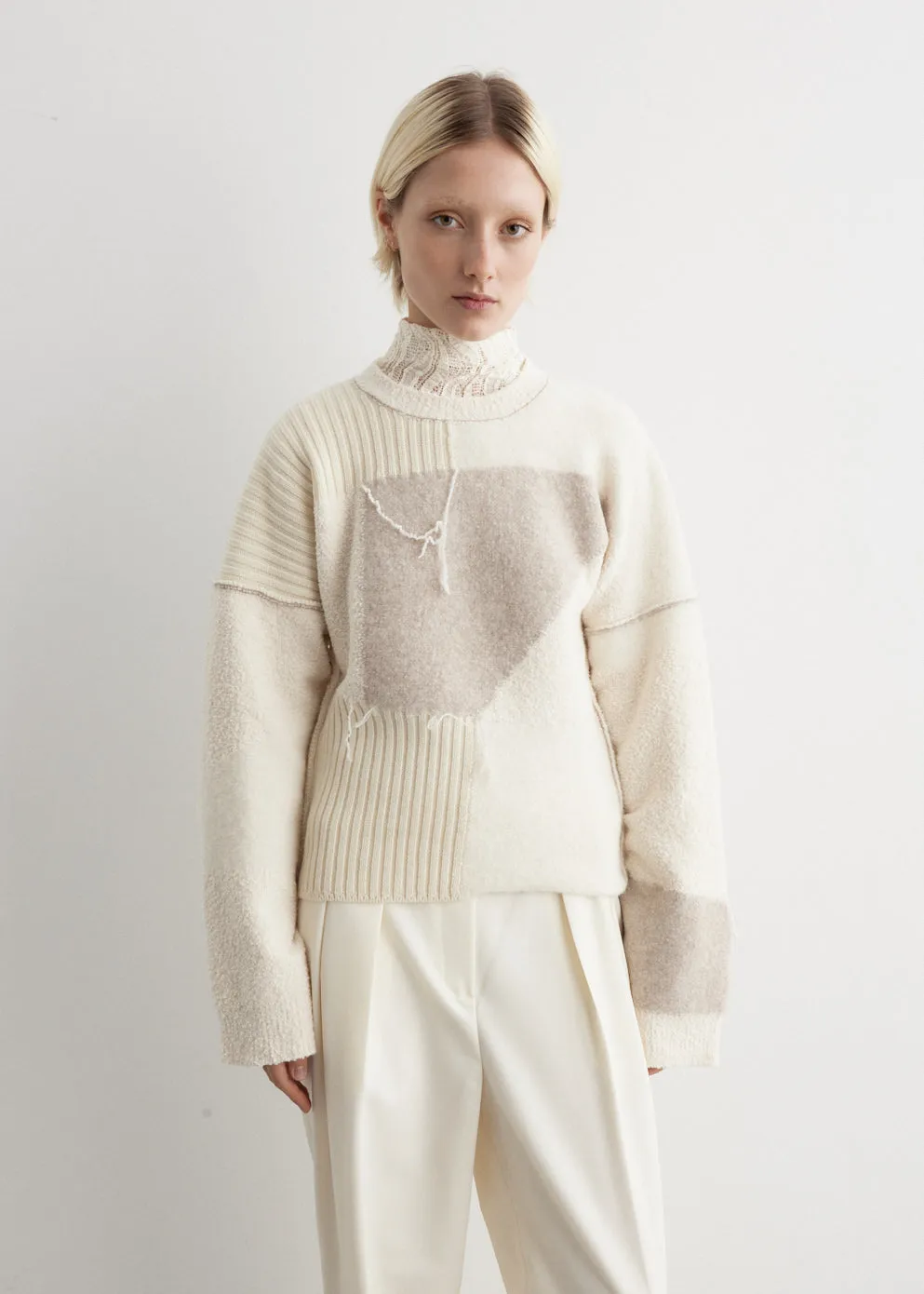 Patchwork Waisted Sweater