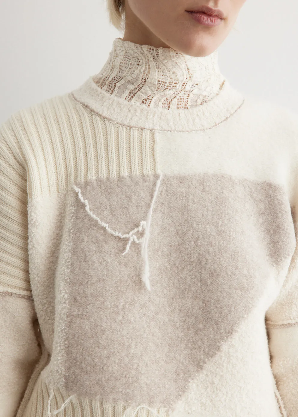 Patchwork Waisted Sweater