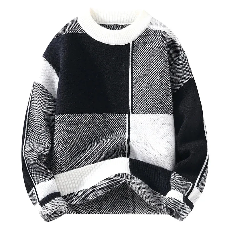 Peach - Lässiger karierter Pullover für Männer