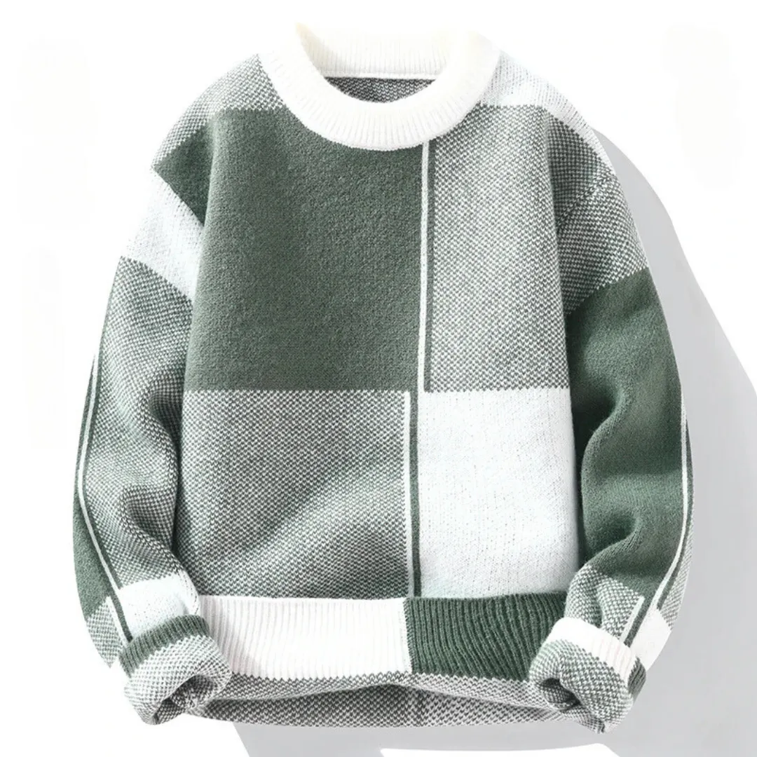 Peach - Lässiger karierter Pullover für Männer