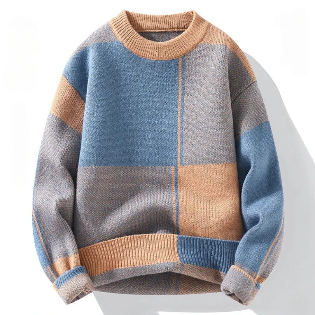 Peach - Lässiger karierter Pullover für Männer