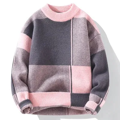 Peach - Lässiger karierter Pullover für Männer