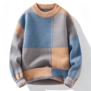Peach - Lässiger karierter Pullover für Männer