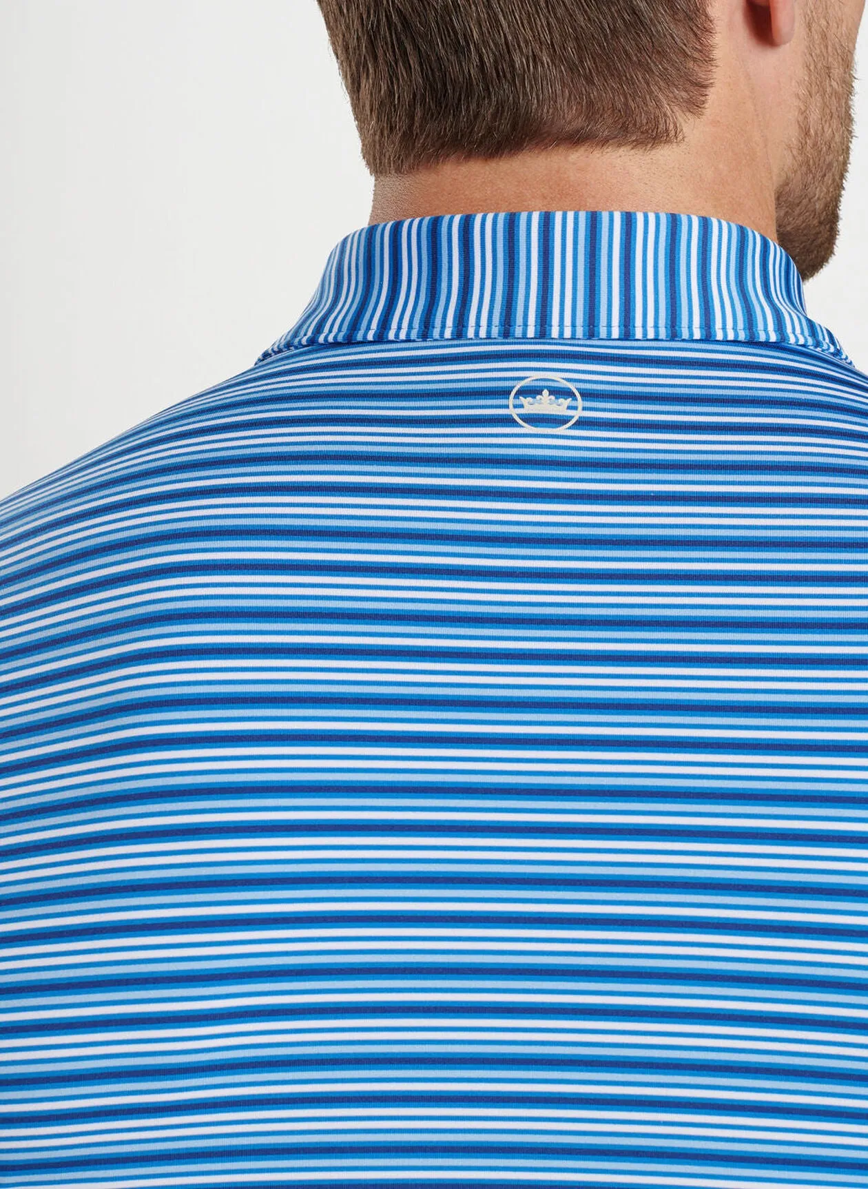 Peter Millar Mens Classic Fit Clifton Performance Jersey Polo - MAKO BLUE