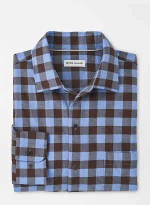 Peter Millar Mens Classic Fit Delta Cotton Sport Shirt - COTTAGE BLUE
