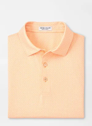 Peter Millar Mens Classic Fit Tesseract Performance Jersey Polo- ORANGE