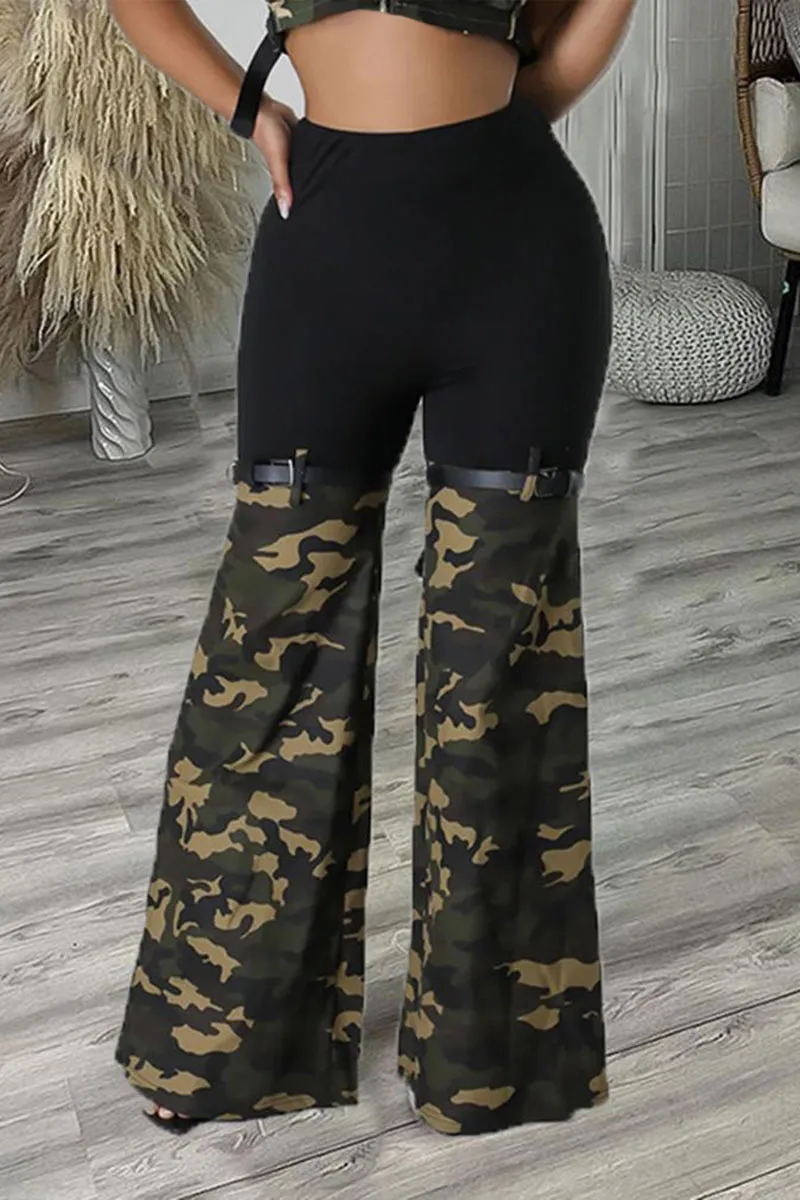 PG608 Fitted Splicing Camouflage Pants