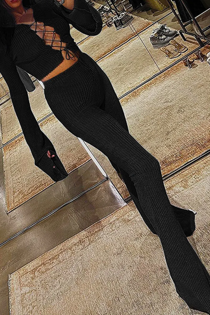 PH0255 Sheer Bootcut Long Pants
