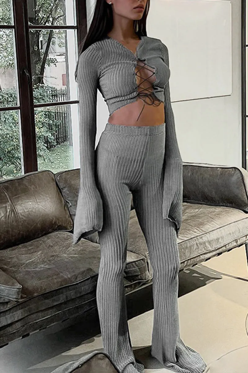 PH0255 Sheer Bootcut Long Pants