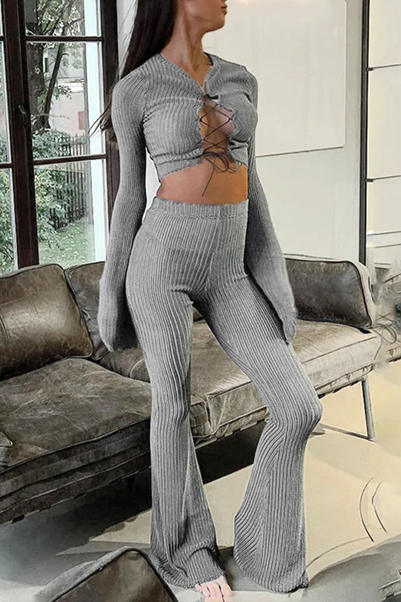PH0255 Sheer Bootcut Long Pants