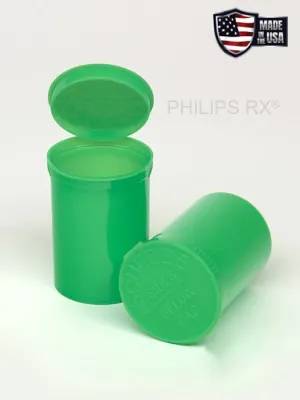 Philips RX 30 Dram Pop Top Vial - 1/4 Oz - Child Resistant - Opaque Lime Green - (150 Count)