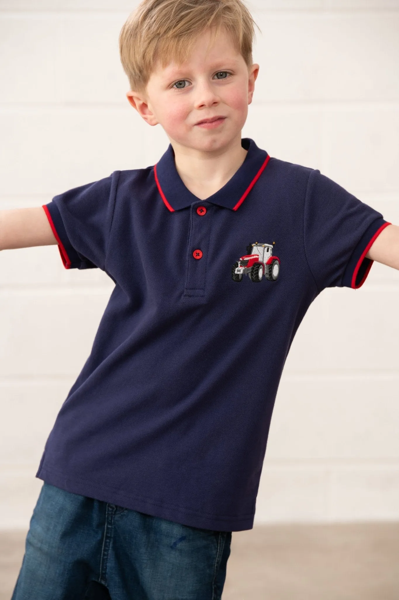 Pier Short Sleeve Polo Shirt - Red Tractor
