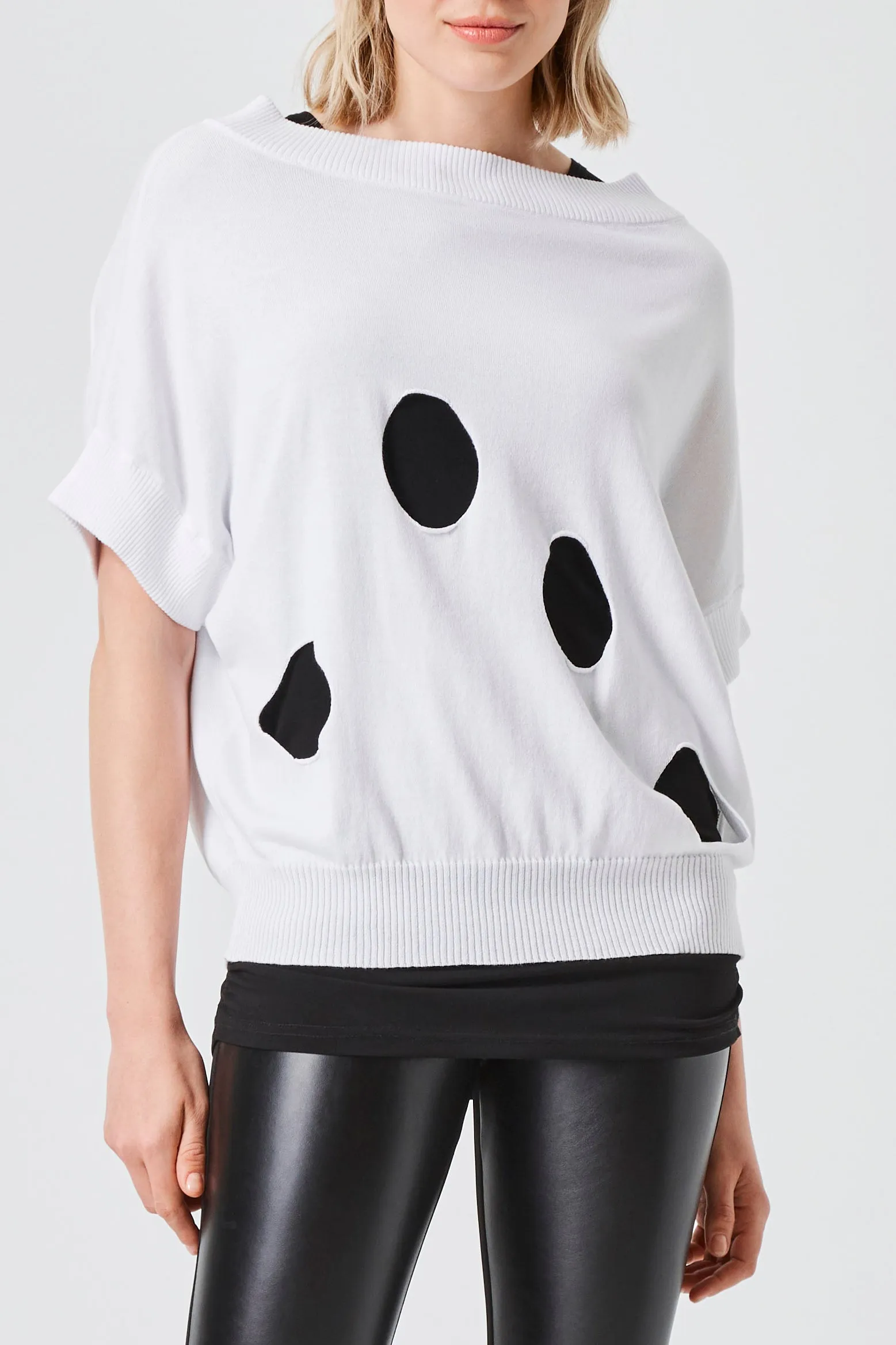Pima Cotton Round Out Boatneck Sweater