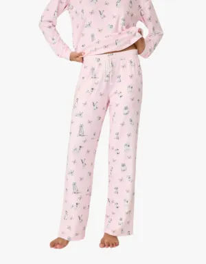 P.J Salvage Butterfly Grove Lounge Pants Pink Tint