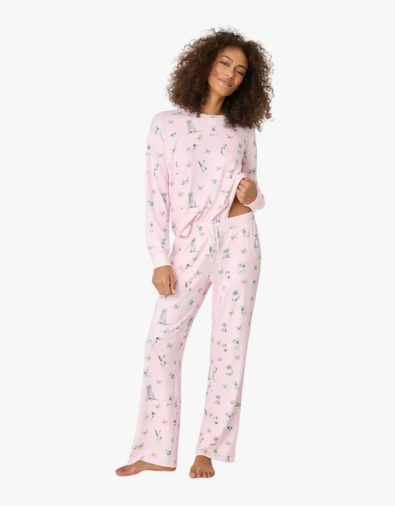 P.J Salvage Butterfly Grove Lounge Pants Pink Tint