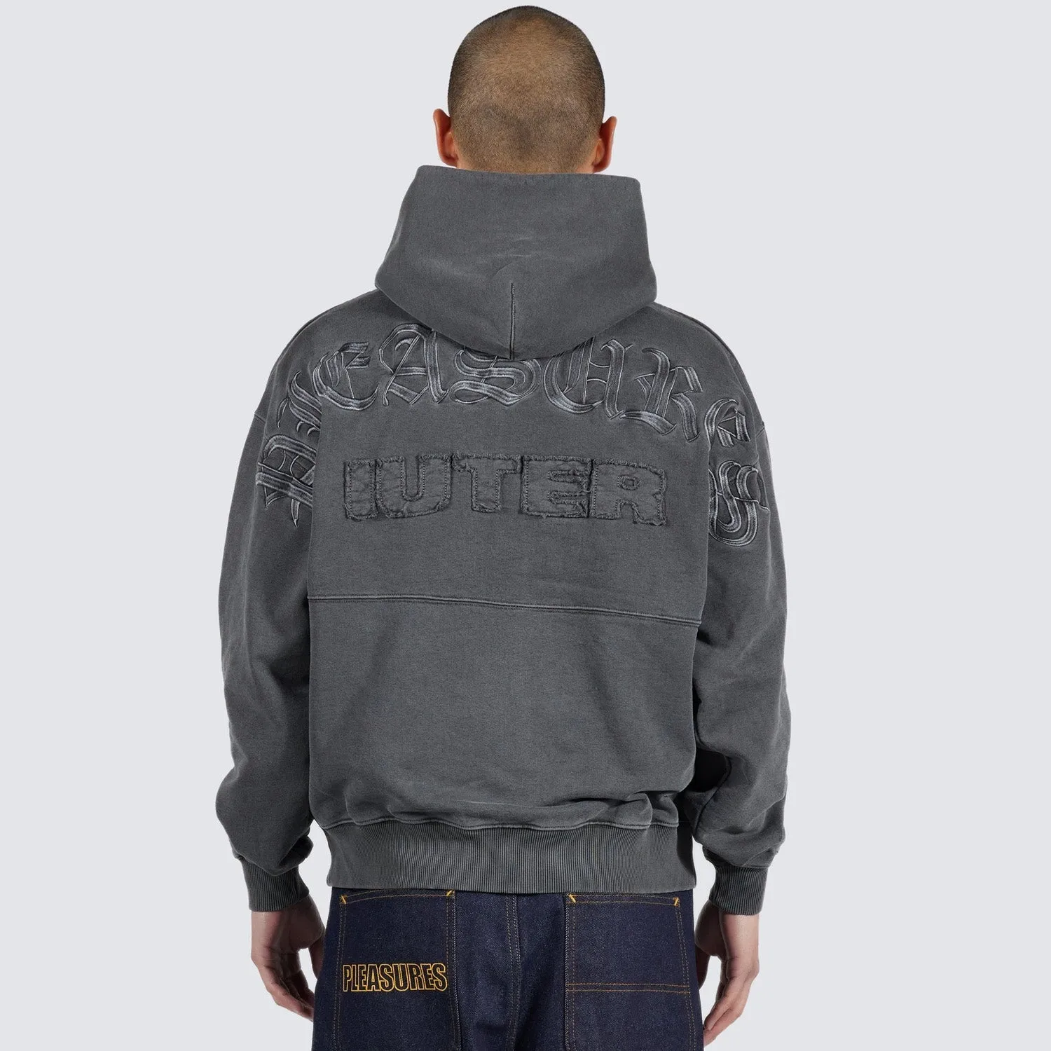 Pleasures x IUTER Men Marco Hoodie Charcoal