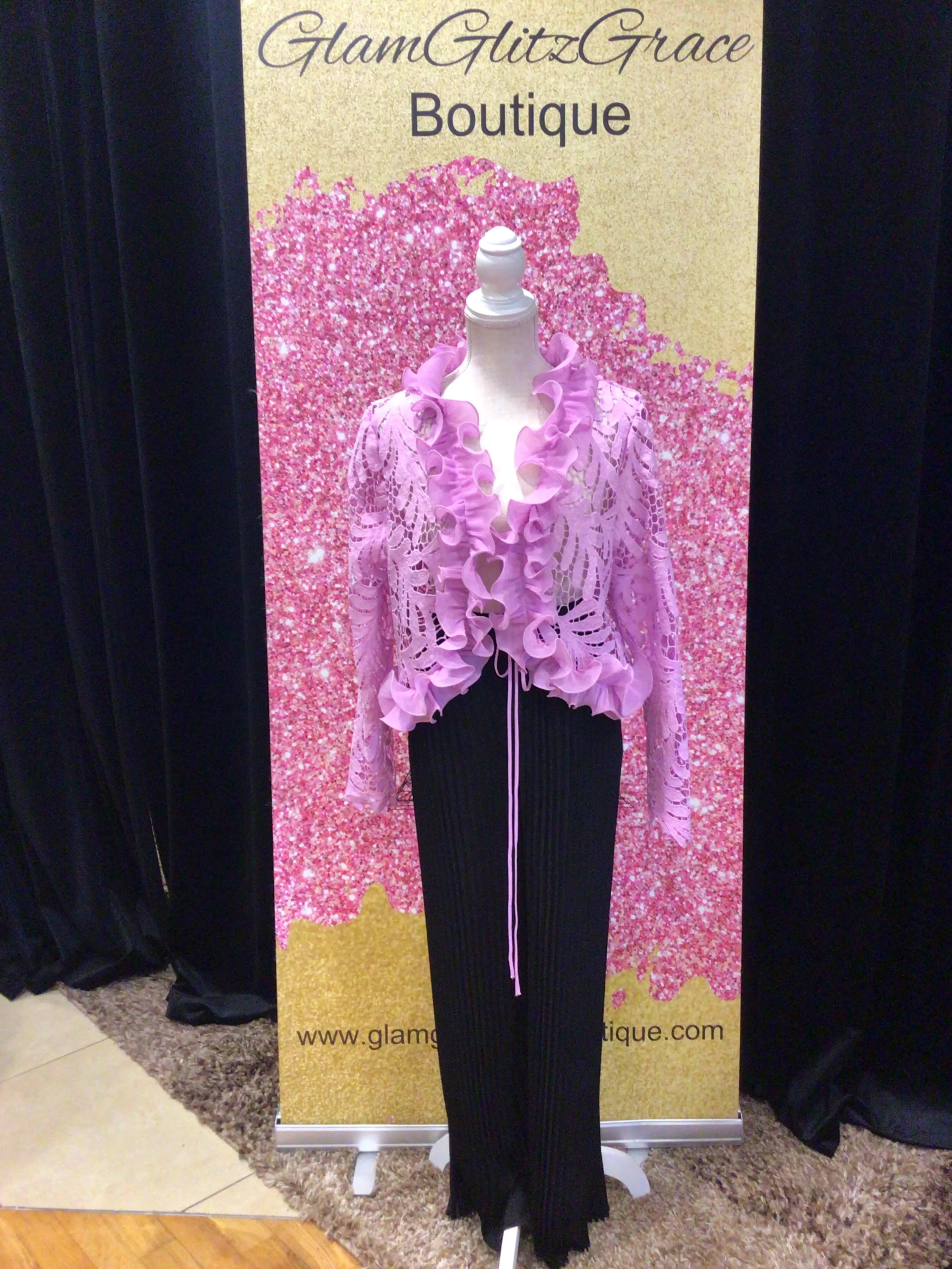 Pleated Fitted Waist Flare Legged Pant