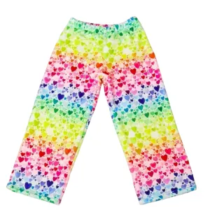 Plush Pants-Rainbow Hearts